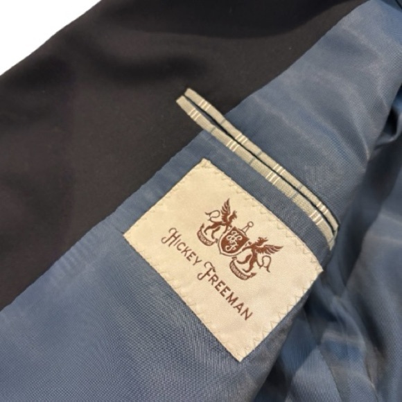 Hickey Freeman 100% Worsted Wool Navy Blazer Sport Coat 48L Made in USA EUC - Picture 4 of 8